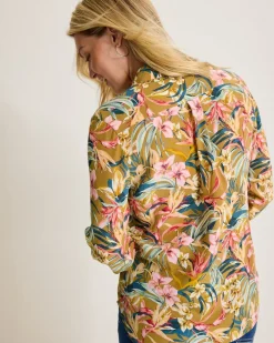 Tommy Bahama Flora Amora Long-Sleeve Silk Shirt Greek Olive