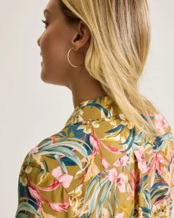 Tommy Bahama Flora Amora Long-Sleeve Silk Shirt Greek Olive