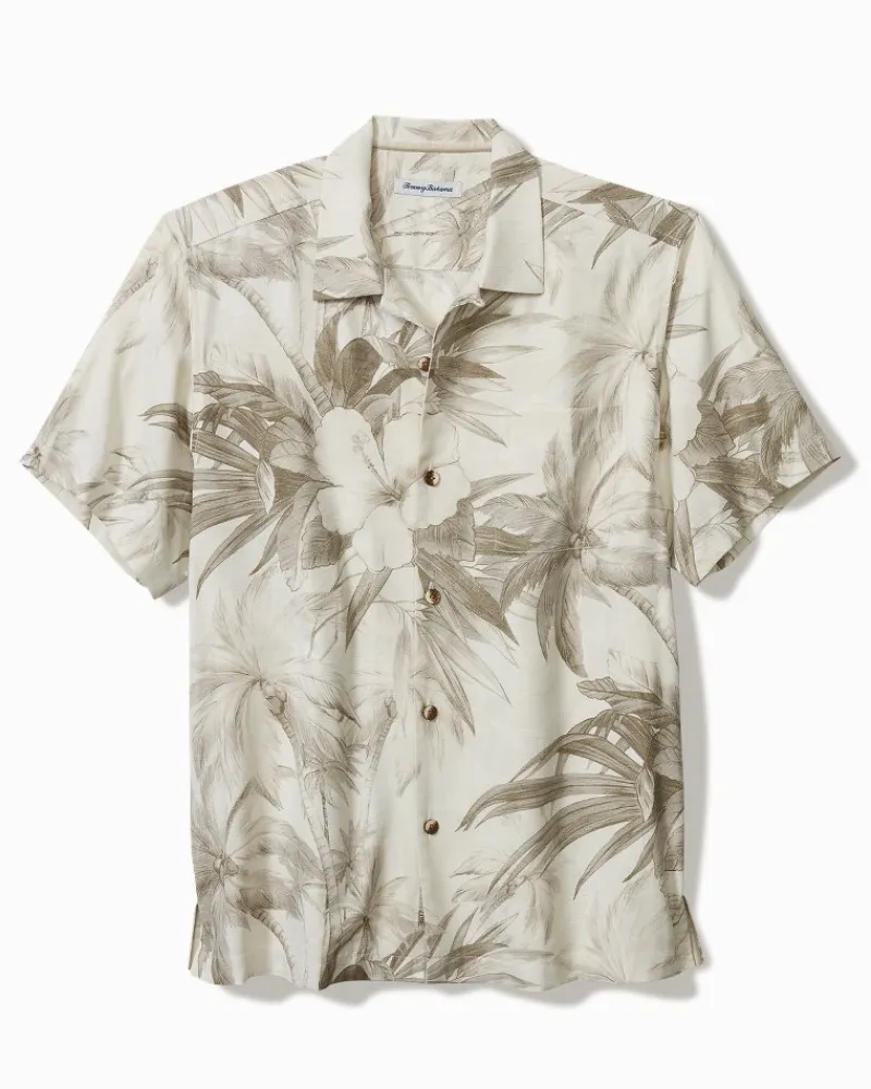 Tommy Bahama Flora Oasis IslandZone® Camp Shirt Pure Khaki Outlet