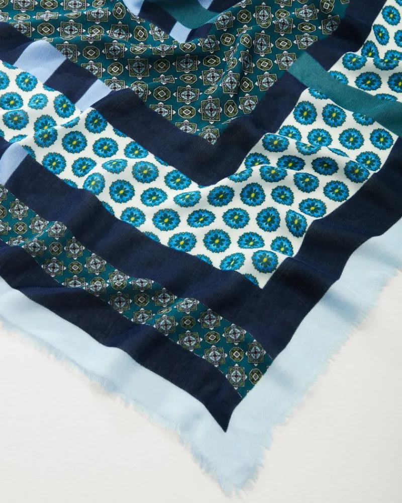 Tommy Bahama Foulard Patch Square Scarf Navy Hot