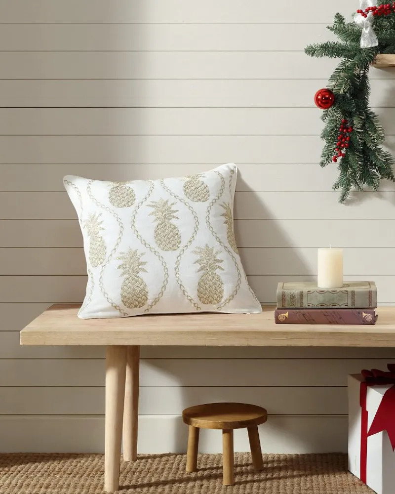 Tommy Bahama en Pineapples Embroidered Decorative Pillow Gold Best