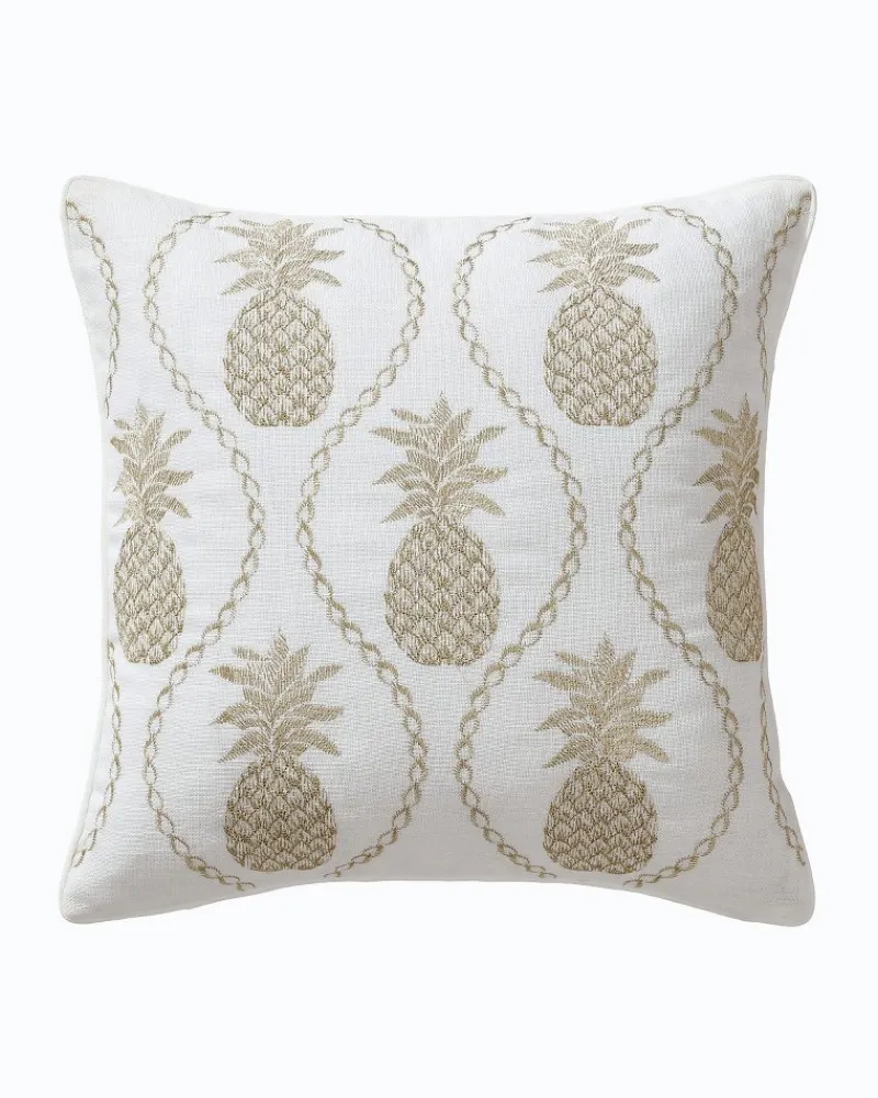 Tommy Bahama en Pineapples Embroidered Decorative Pillow Gold Best