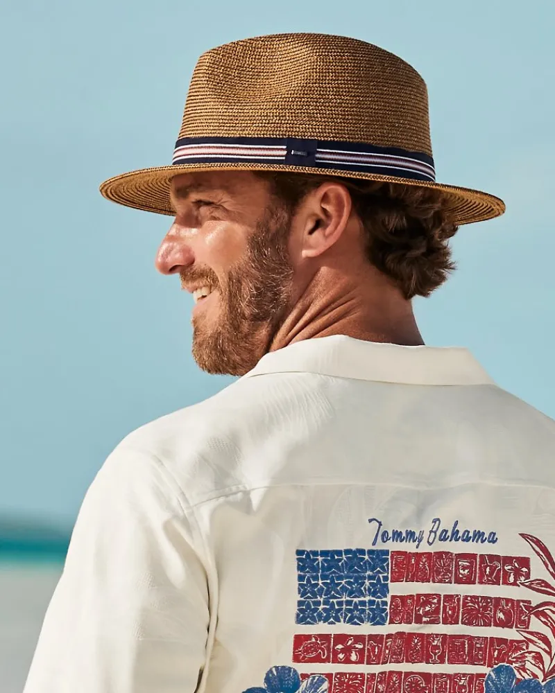 Tommy Bahama Hester Packable Braid Hat Copper