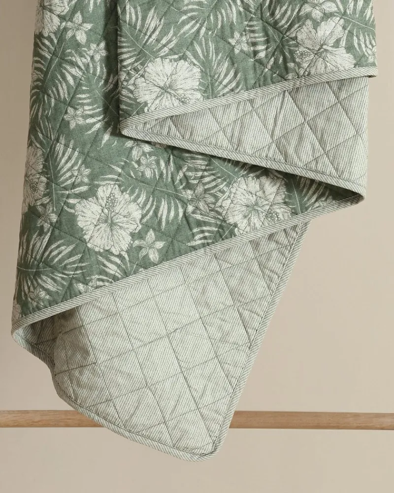 Tommy Bahama Hibiscus Reversible 3-Piece Full/Queen Quilt Set Jungle Outlet