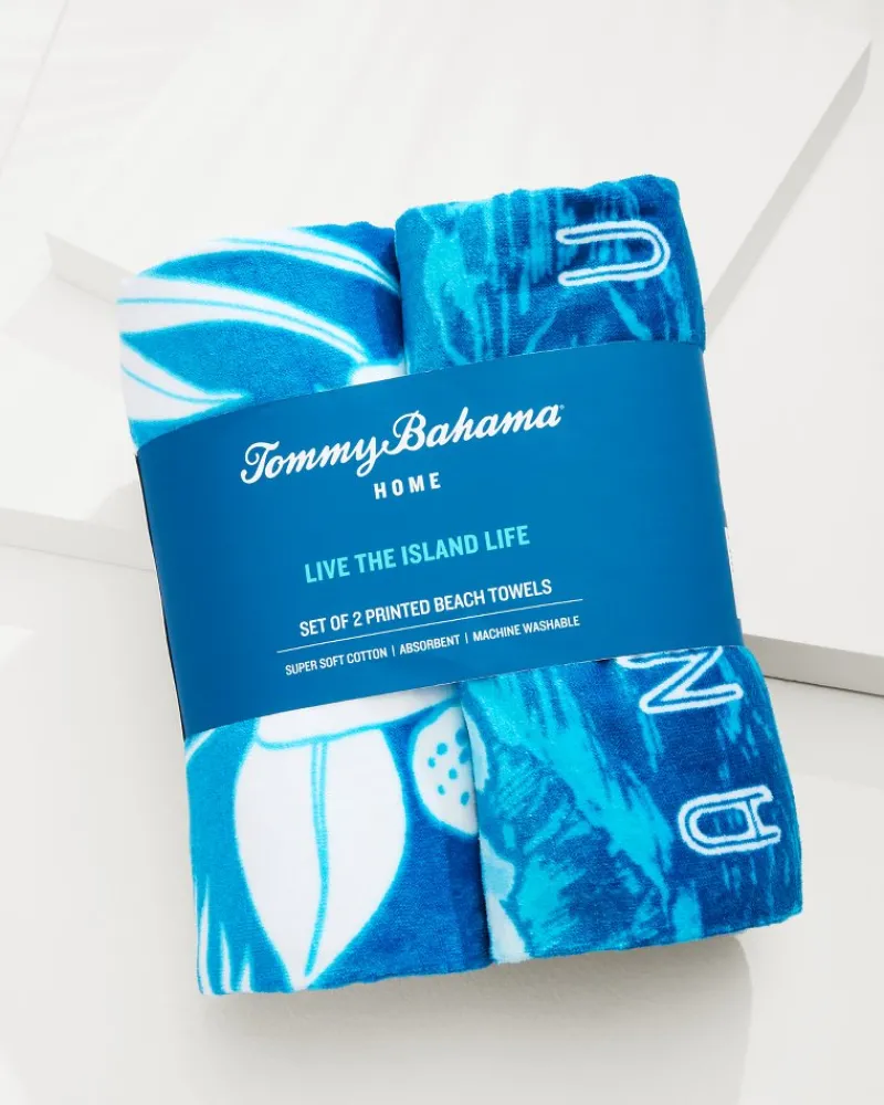 Tommy Bahama High Tide Hangout & Island Cays Blooms Beach Towels — Set of 2 Multicolor Outlet