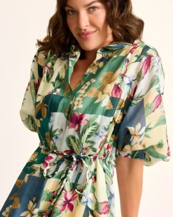 Tommy Bahama Hightide Flora Midi Shirt Dress Bonsai Outlet