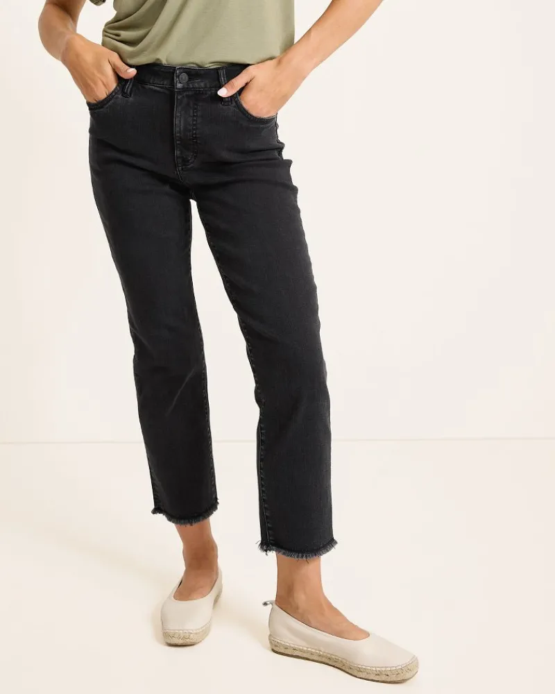 Tommy Bahama Indigo Palms™ High-Rise Cropped Straight-Leg Jeans Coastal Black Wash