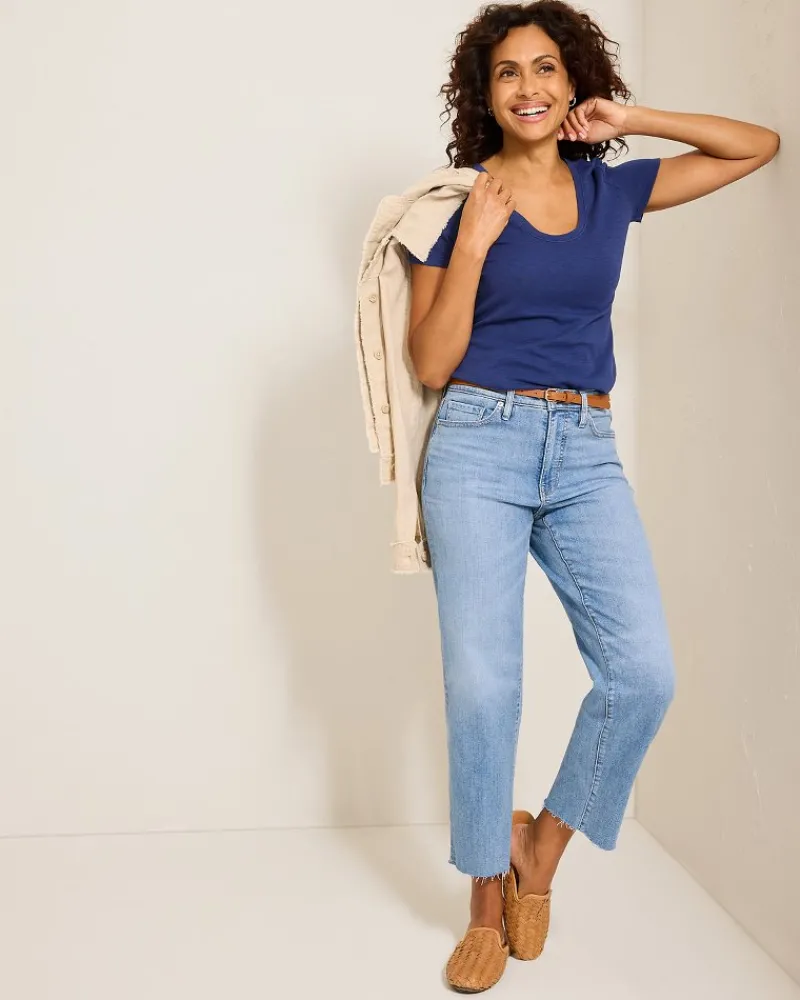 Tommy Bahama Indigo Palms™ High-Rise Cropped Straight-Leg Jeans Amalfi Coast Wash Clearance