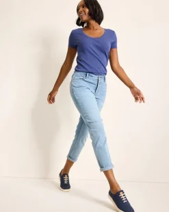 Tommy Bahama Indigo Palms™ Mid-Rise Boyfriend Jeans Light Bright Blue Wash Best