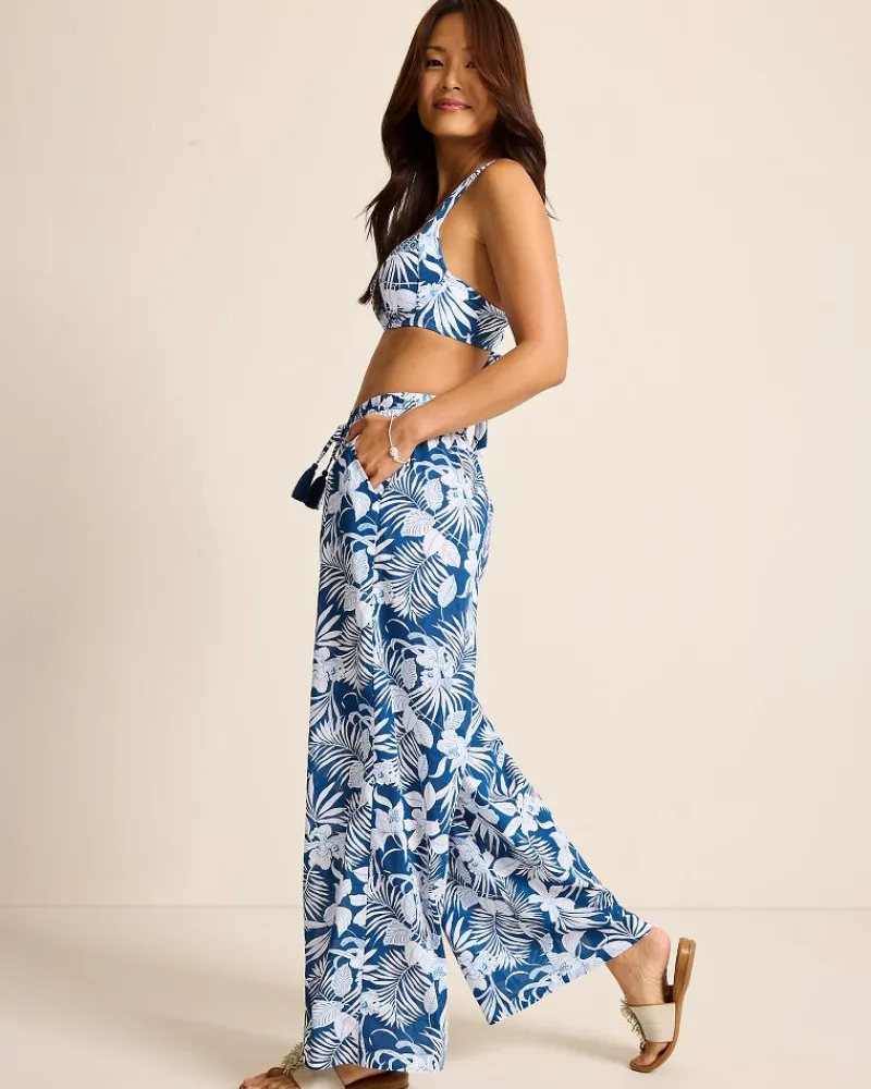Tommy Bahama Island Blooms Drawstring Beach Pants Indigo Tide Hot
