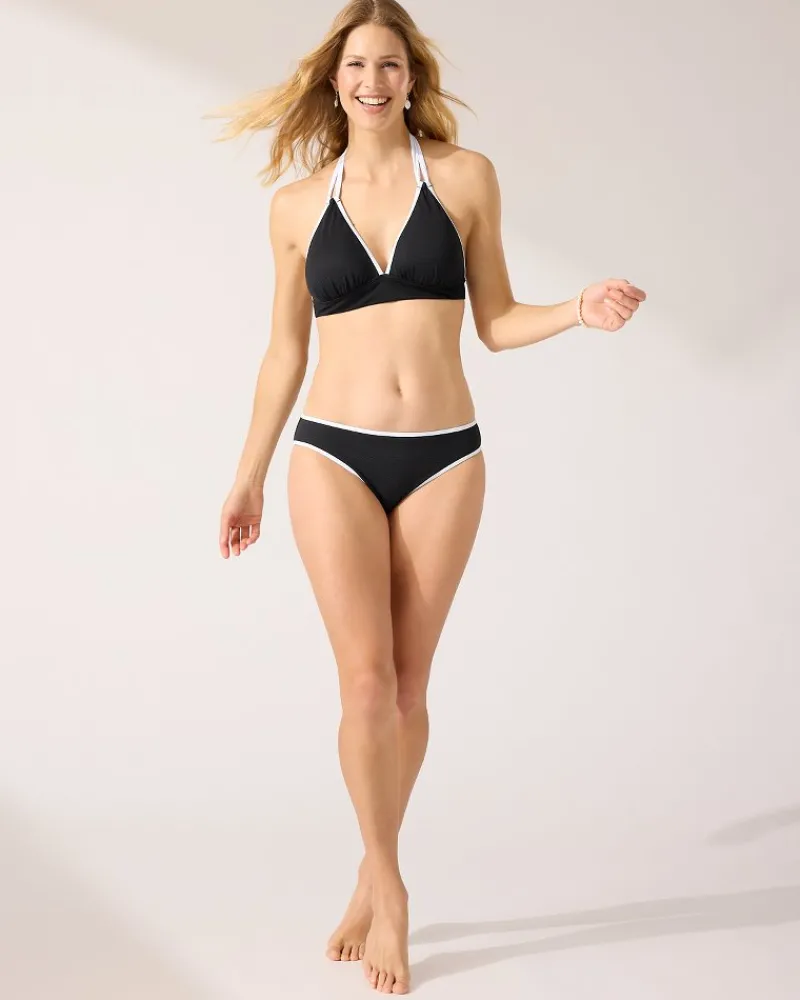 Tommy Bahama Island Cays Cabana Hipster Bikini Bottoms Black Best