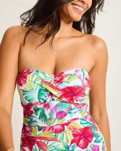 Tommy Bahama Island Cays Fiesta Bandeau One-Piece Swimsuit White Discount
