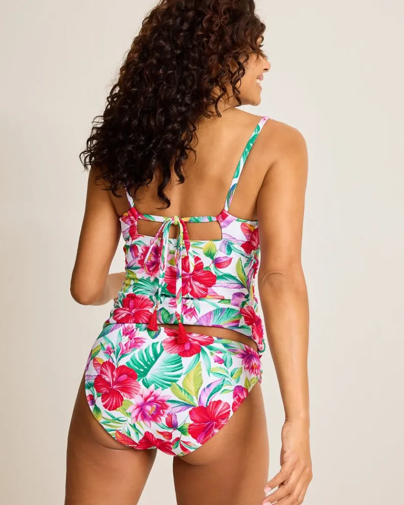 Tommy Bahama Island Cays Fiesta Reversible Maillot Tankini Top White Rev Clearance
