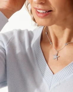 Tommy Bahama Island Essence Starfish Pearl Necklace Silver