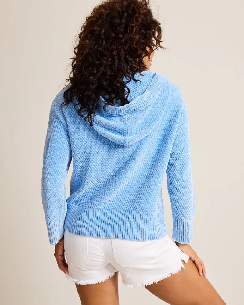 Tommy Bahama Island Luna Chenille Hoodie Seabank Sky Hot