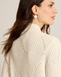 Tommy Bahama Island Luna Chenille Shell Stitch Cardigan Coconut New