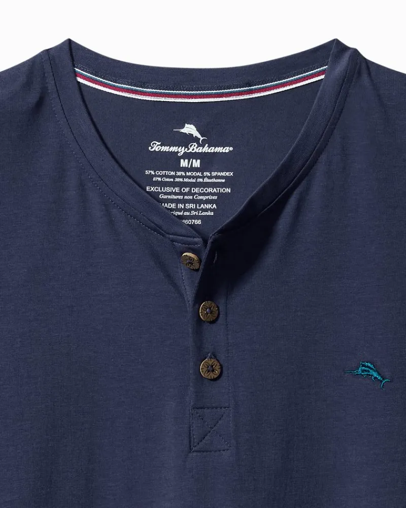 Tommy Bahama Jersey Short-Sleeve Henley Peacoat Navy Outlet