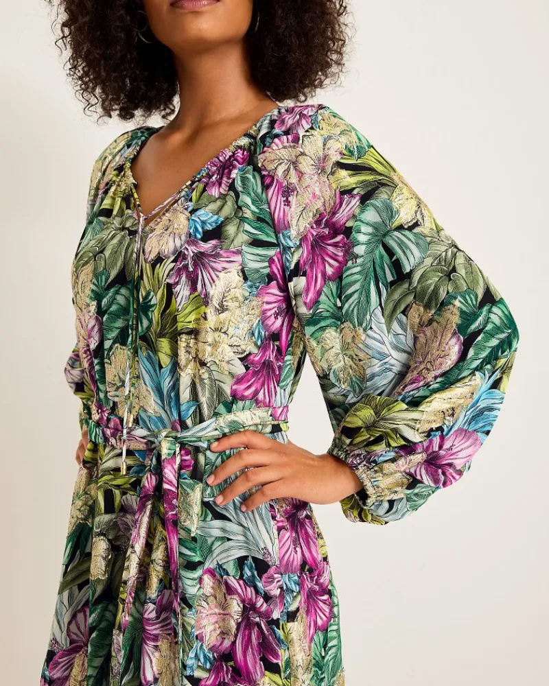 Tommy Bahama Jungle Jewels Shimmer Maxi Dress Black Discount