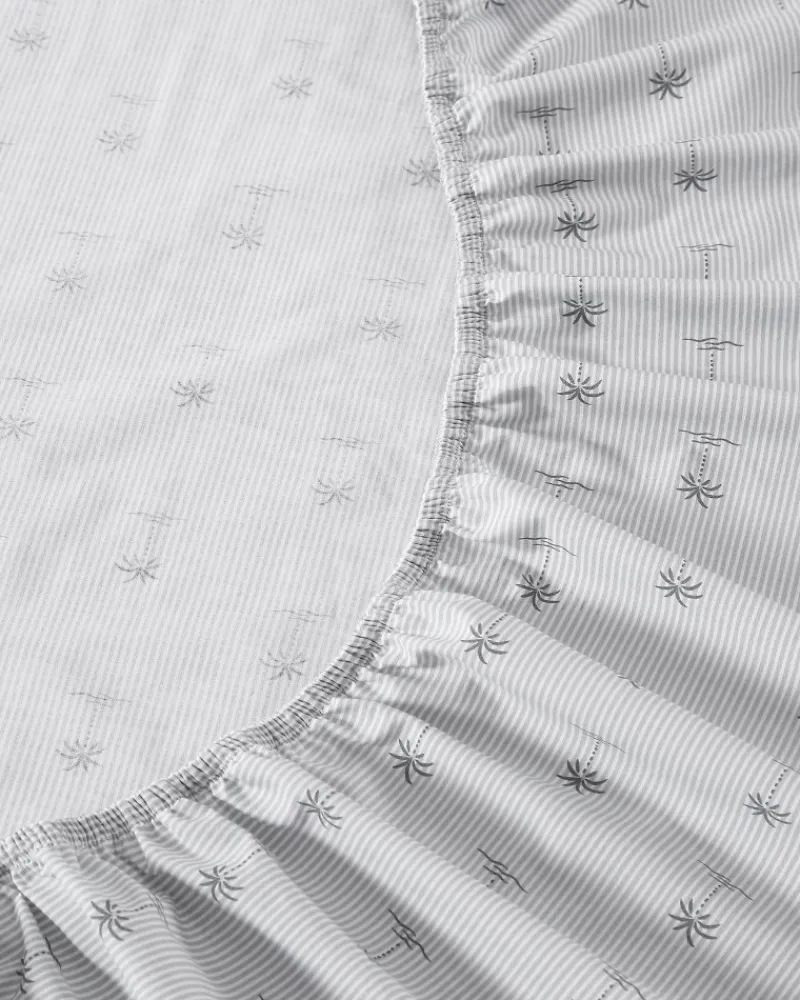 Tommy Bahama Kew Palms 4-Piece King Sheet Set Grey New