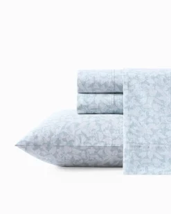 Tommy Bahama Koya Bay 4-Piece King Sheet Set Blue Sky