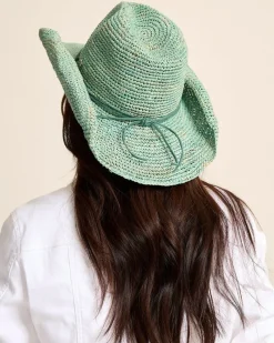 Tommy Bahama Lai Raffia Cowboy Hat Sea Green