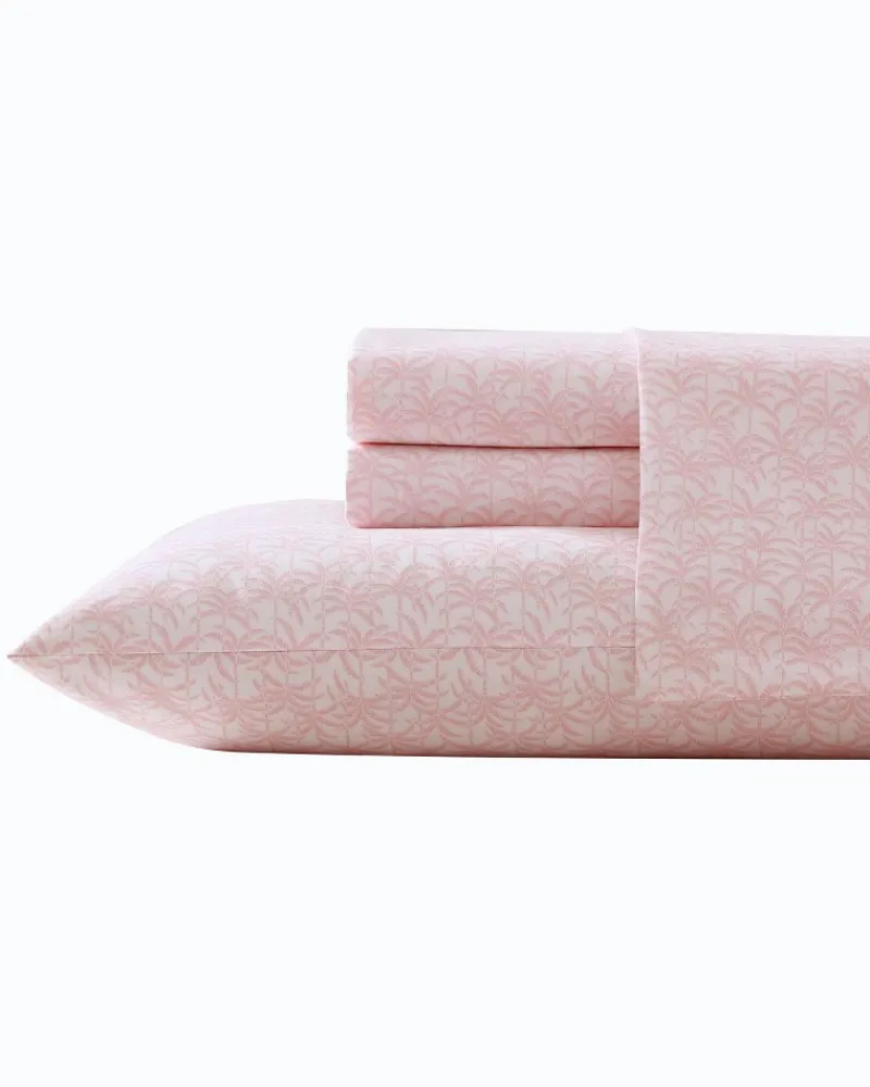 Tommy Bahama Lovely Palms 4-Piece King Sheet Set Pink Discount