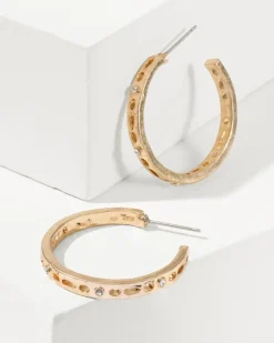 Tommy Bahama Madeira Large Hoop Earrings Gold Hot