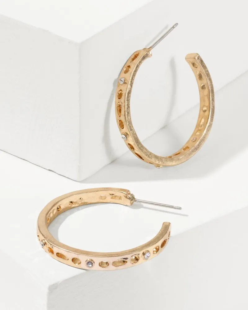 Tommy Bahama Madeira Large Hoop Earrings Gold Hot