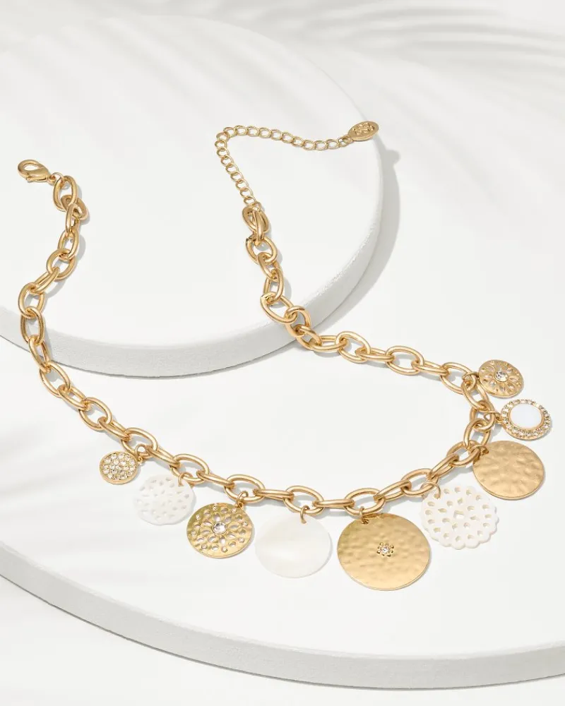 Tommy Bahama Madeira Mother of Pearl Statement Necklace Gold Online