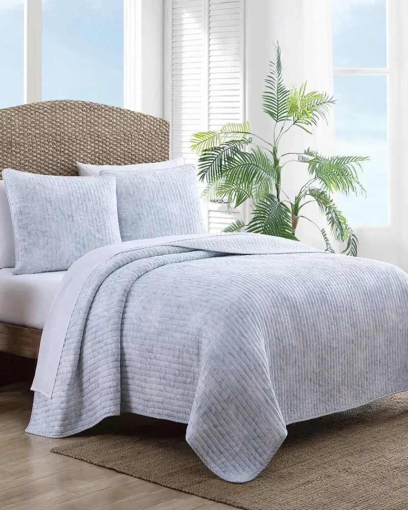 Tommy Bahama Makena 3-Piece Full/Queen Quilt Set Blue Outlet