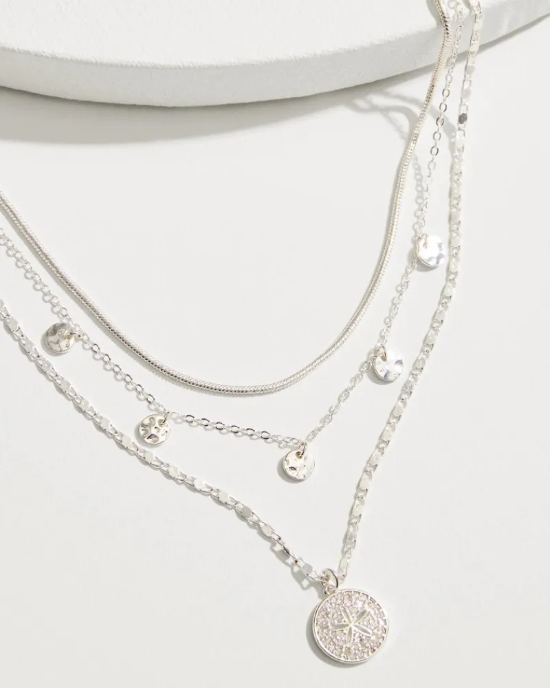 Tommy Bahama Marco Island Layered Starfish Charm Necklace Silver Online
