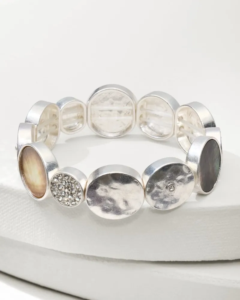 Tommy Bahama Marco Island Shell Stretch Bracelet Silver Outlet