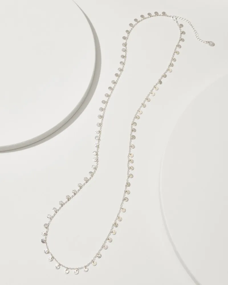 Tommy Bahama Marco Island Textured Disc Station Necklace Silver Online