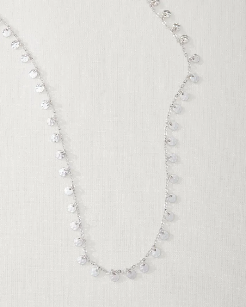 Tommy Bahama Marco Island Textured Disc Station Necklace Silver Online