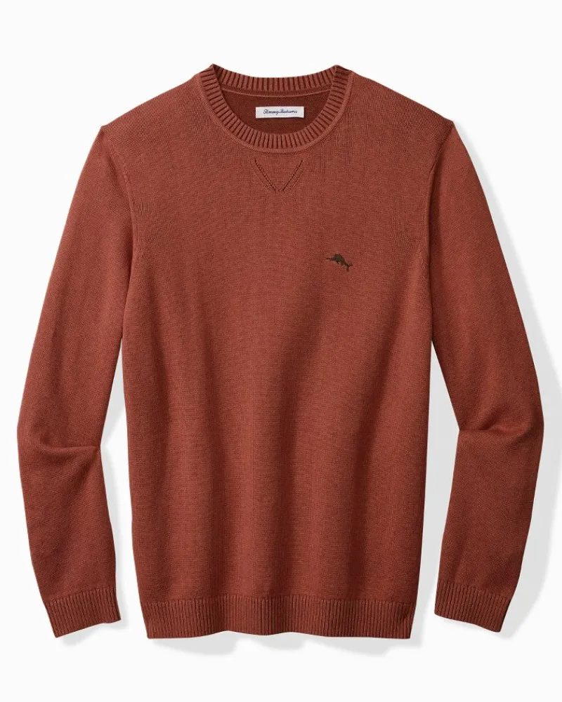 Tommy Bahama Marlin Luxe Crew Sweater Spicy Clay Heather Online