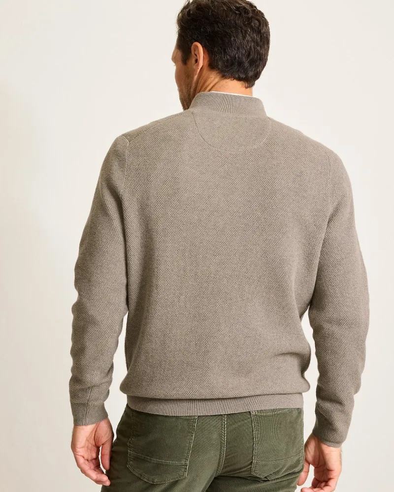 Tommy Bahama Marlin Luxe Half-Zip Sweater Brindle Taupe Heather Sale