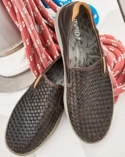 Tommy Bahama Men's OluKai® Lae'ahi Lauhala Slip-On Sneakers Dark Wood Outlet