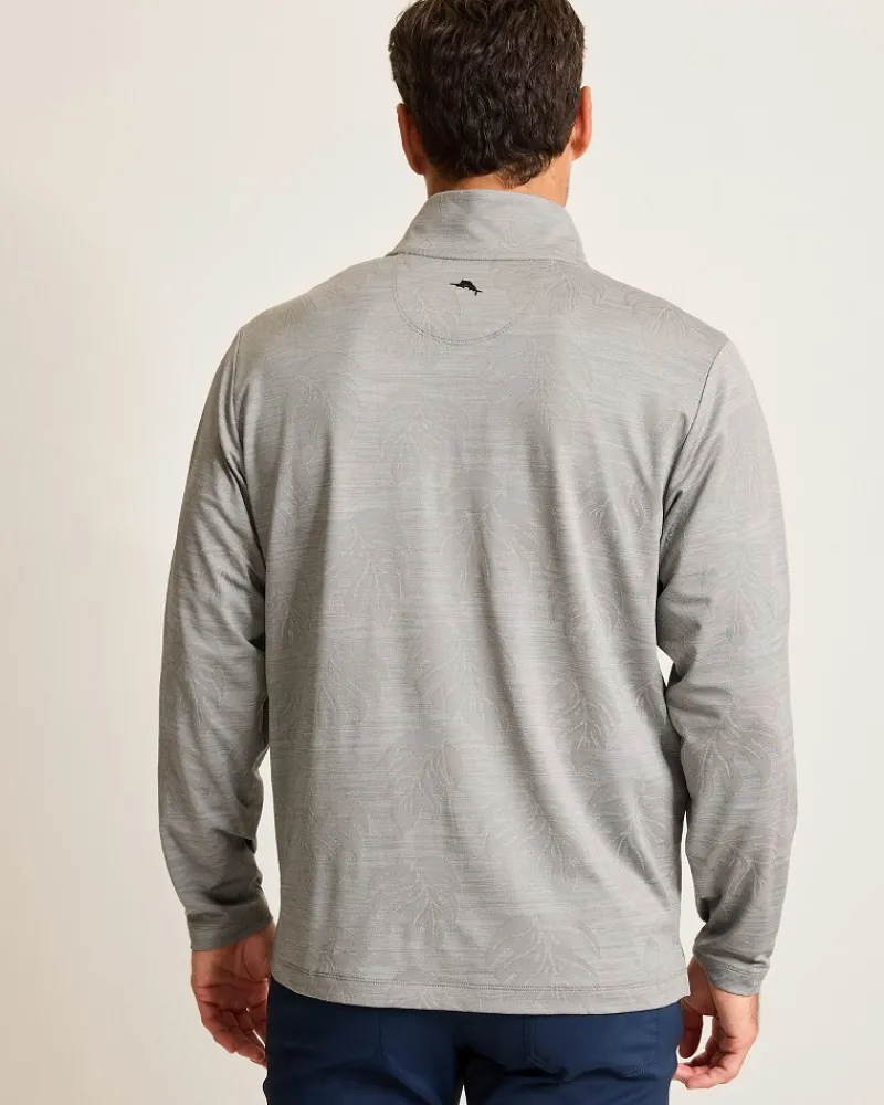Tommy Bahama Monstera Fade IslandZone® Half-Zip Sweatshirt Ultimate Gray Best