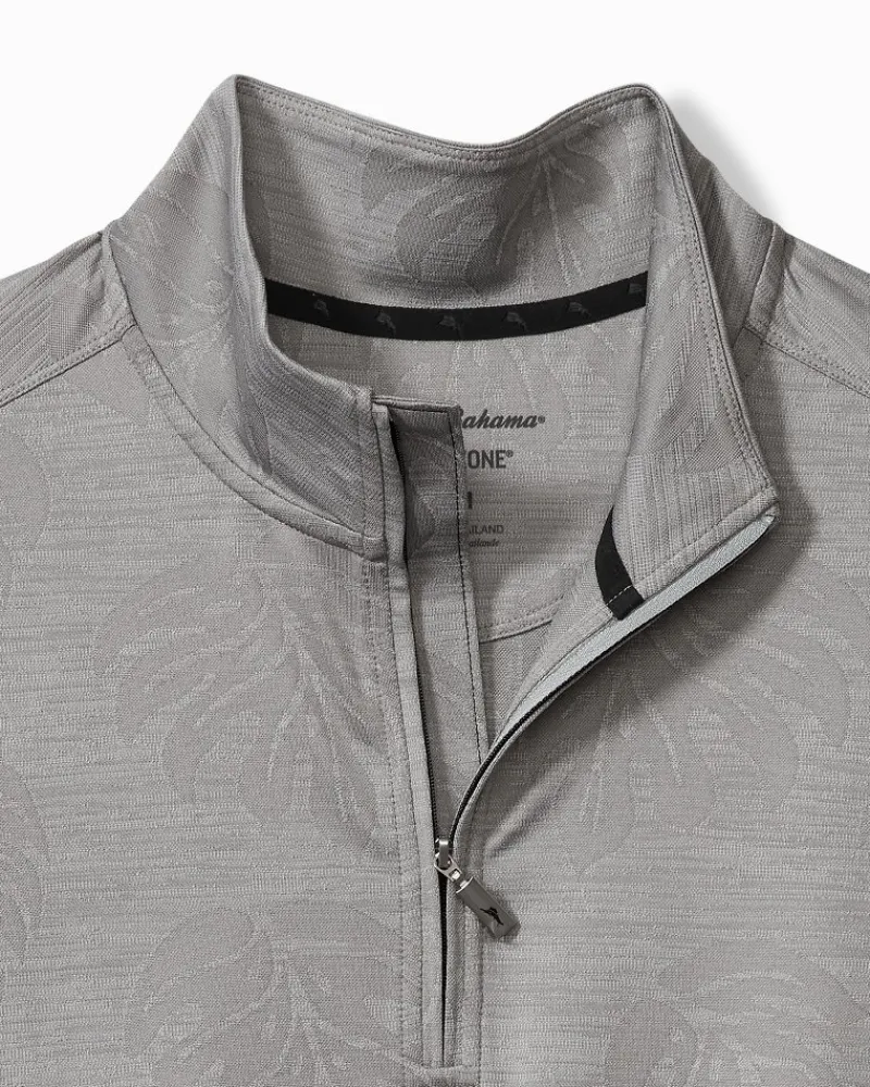 Tommy Bahama Monstera Fade IslandZone® Half-Zip Sweatshirt Ultimate Gray Best