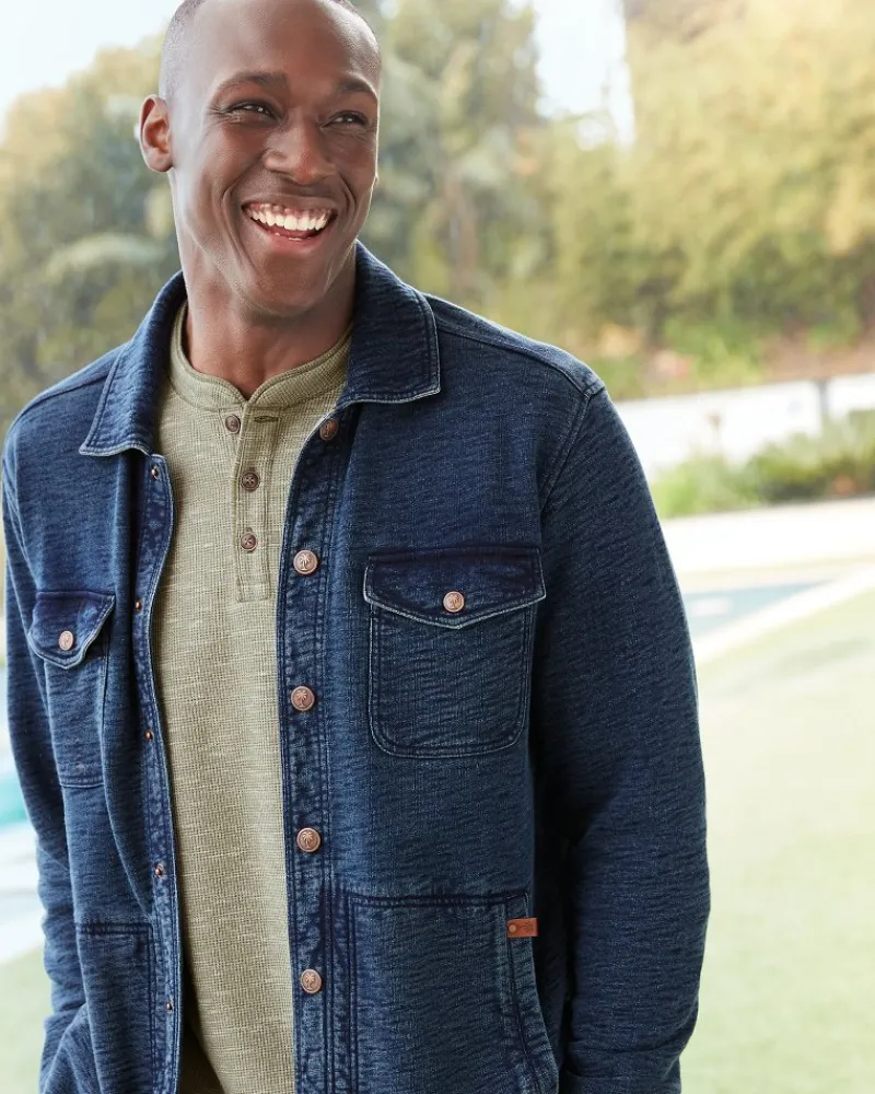 Tommy Bahama Morro Beach Long-Sleeve Henley Tea Leaf New