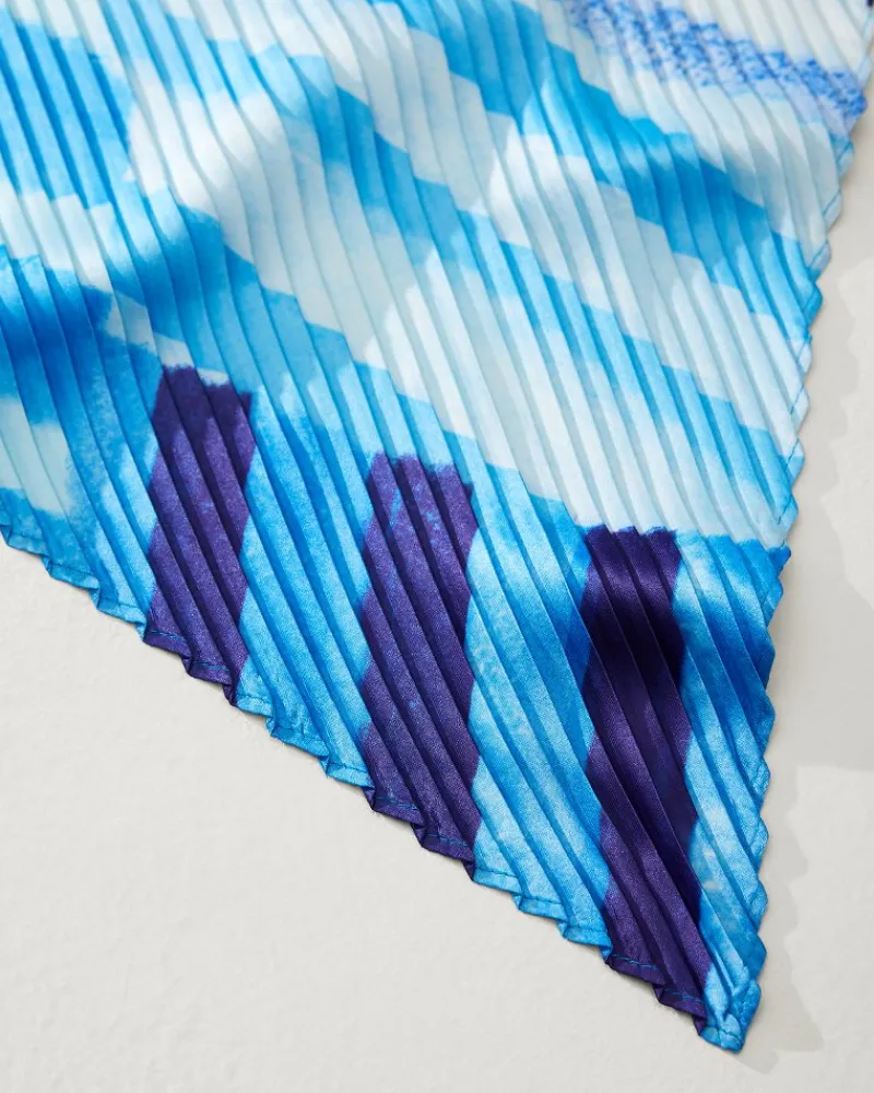 Tommy Bahama Mosaic Stripes Pleated Diamond Scarf Chambray Sale