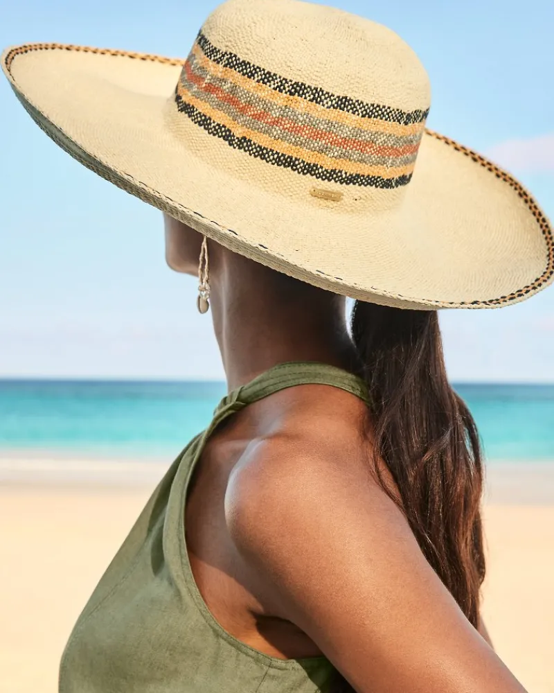Tommy Bahama Moselle Wide-Brim Hat Natural New