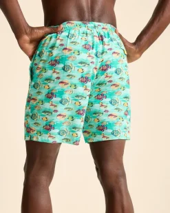 Tommy Bahama Naples Fintastic 6-Inch Swim Trunks Kohala Teal New