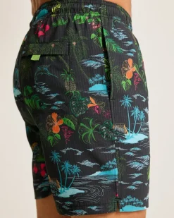 Tommy Bahama Naples Neon Shores 6-Inch Swim Trunks Black Sale