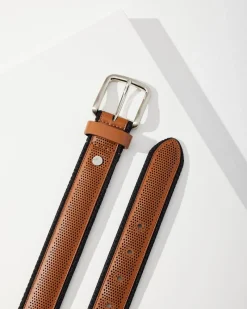 Tommy Bahama Neoprene Cushion Performance Belt Tan