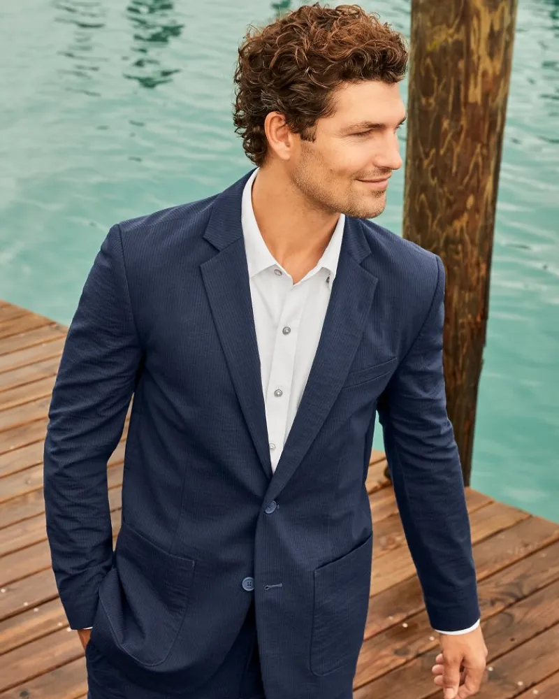 Tommy Bahama Nova Wave Stretch-Seersucker Blazer Maritime Online