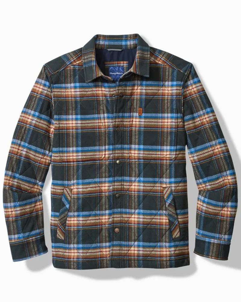 Tommy Bahama Oak Harbor Flannel Shirt Jacket Deep Slate Sale