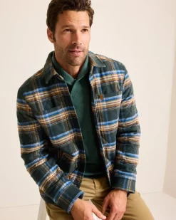 Tommy Bahama Oak Harbor Flannel Shirt Jacket Deep Slate Sale