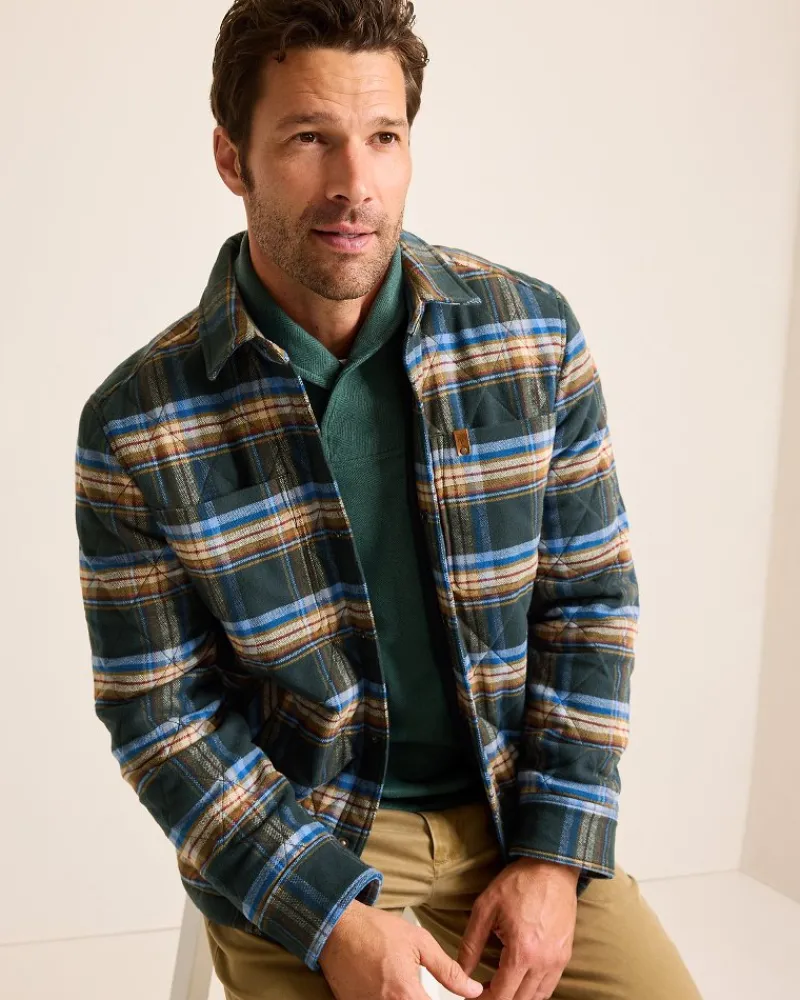 Tommy Bahama Oak Harbor Flannel Shirt Jacket Deep Slate Sale