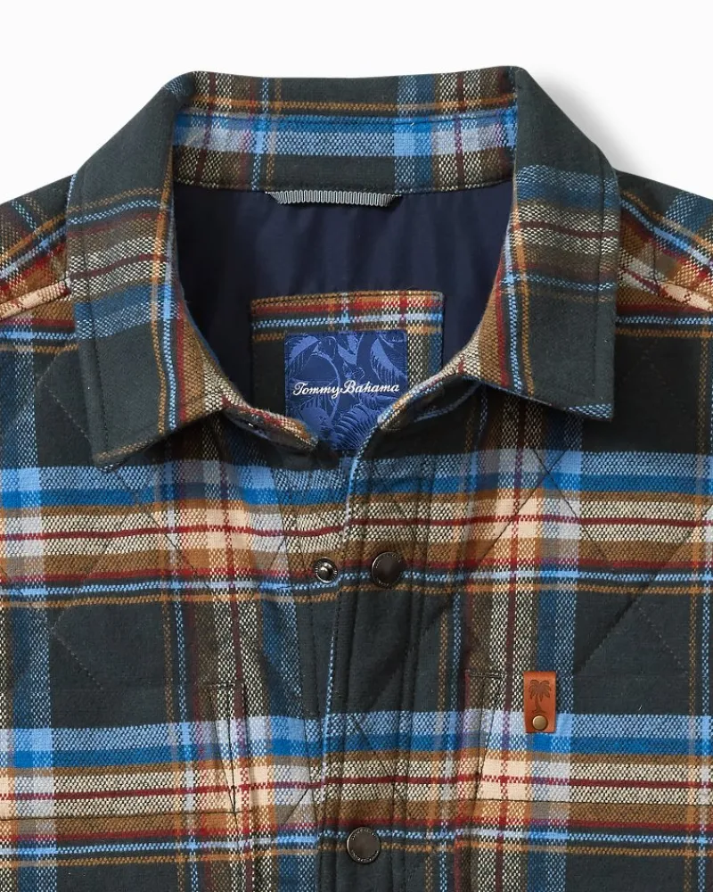 Tommy Bahama Oak Harbor Flannel Shirt Jacket Deep Slate Sale